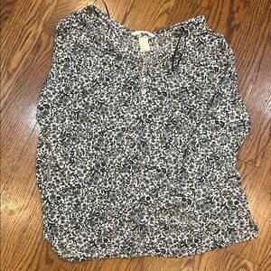 H&M Black and White Floral Blouse